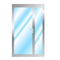 Aluminium Opening Door With Side Partition And No Midrail Glazed LH